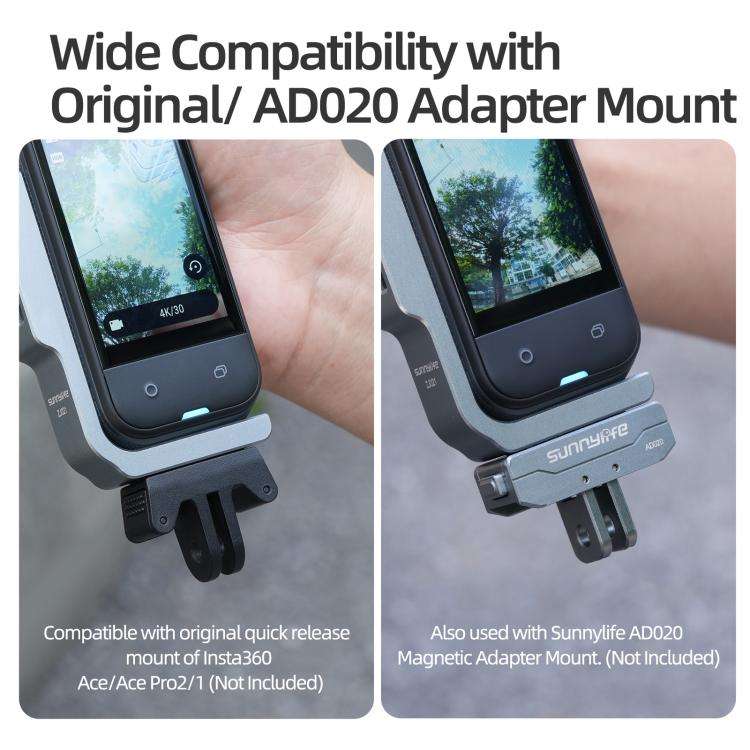 For Insta360 X5 / X4 Sunnylife L-Type Vertical-Horizontal Magnetic Mount with DZ015 Magnetic Adap...