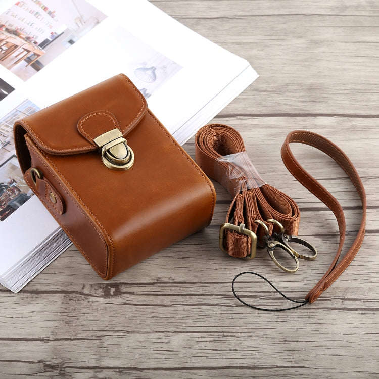 Full Body Camera Buckle Lock PU Leather Case Bag with Hand Strap & Neck Strap for Canon G7X II / ...