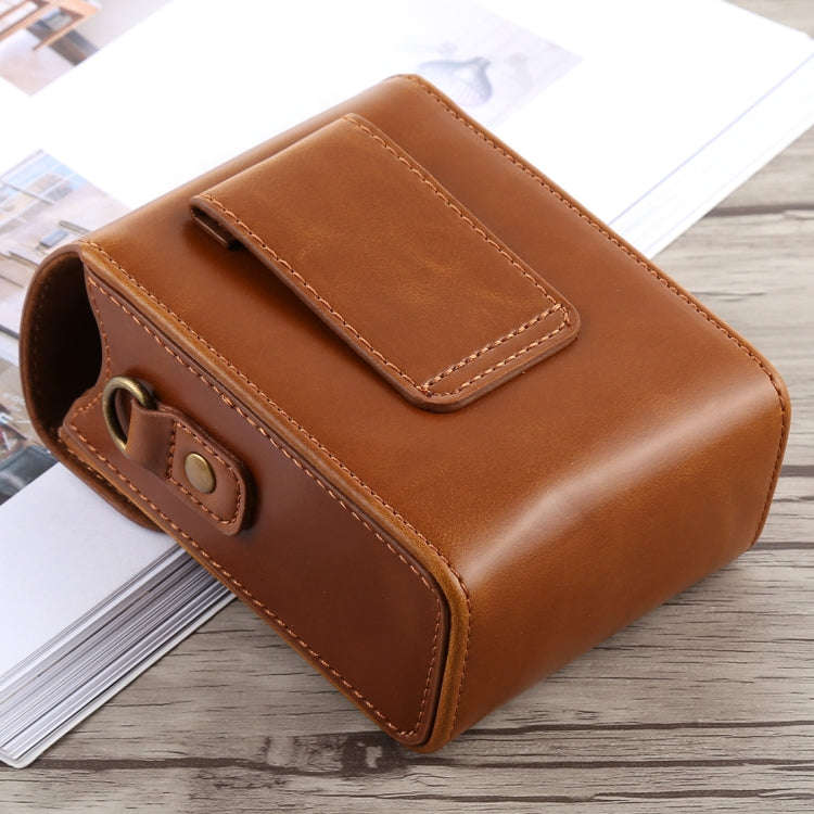 Full Body Camera Buckle Lock PU Leather Case Bag with Hand Strap & Neck Strap for Canon G7X II / ...