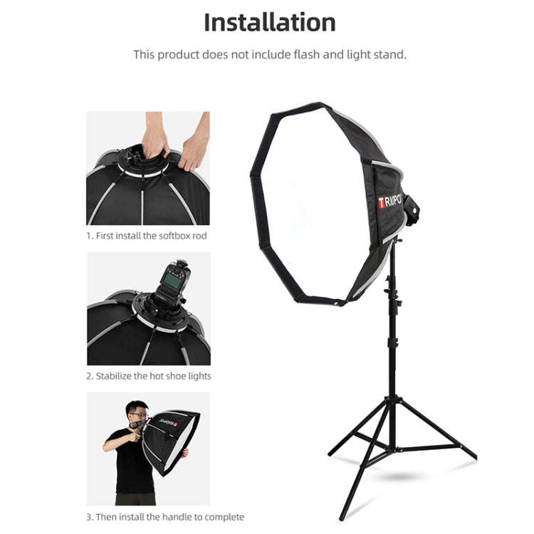 TRIOPO KX65 65cm Dome Speedlite Flash Octagon Parabolic Softbox Diffuser for Speedlite