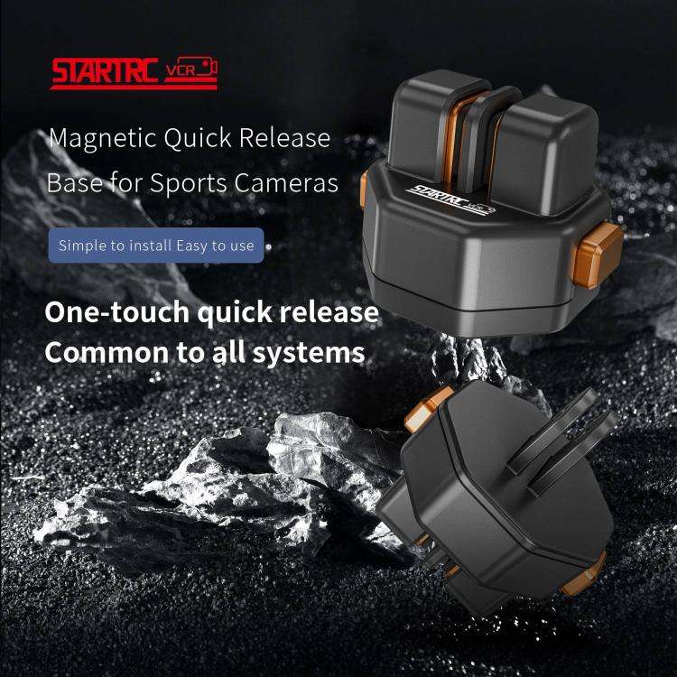 STARTRC VCR Snap-Mag Magnetic Quick Release Base Mount For GoPro (Black)
