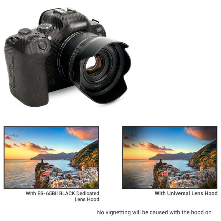 ES-65BII Lens Hood Shade for Canon RF 50mm F1.8 STM Lens