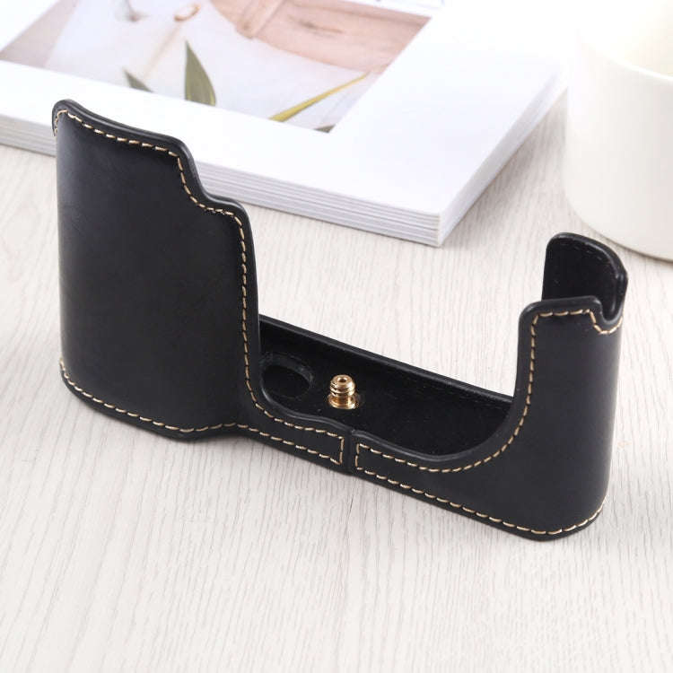 1/4 inch Thread PU Leather Camera Half Case Base for Leica TL (Typ 701) (Black)