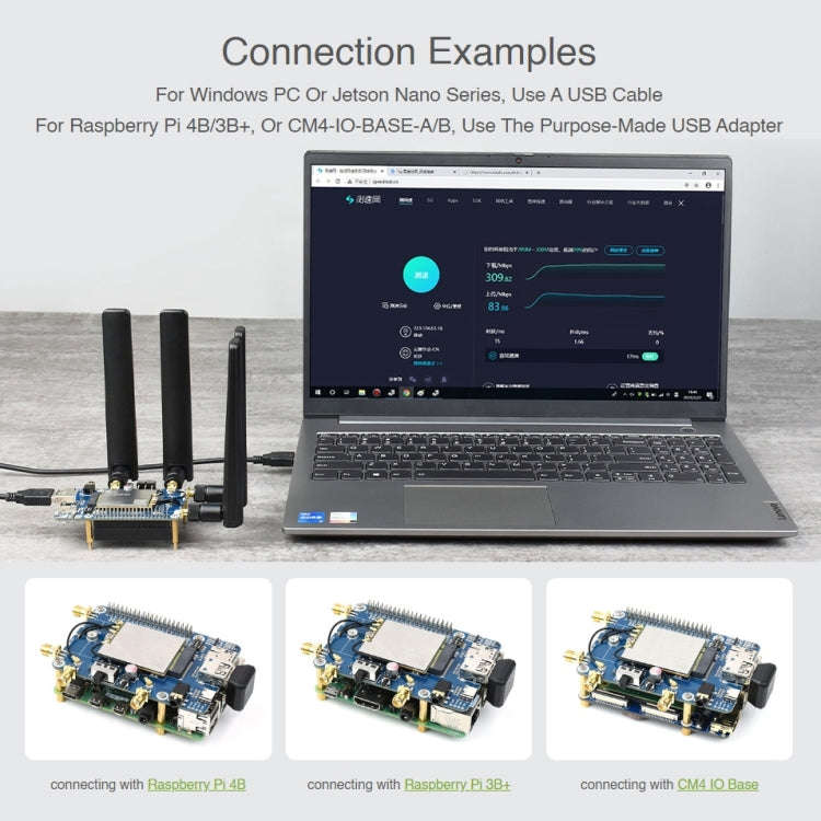 Waveshare SIM8202G-M2 5G HAT B Multi Band Snapdragon X55 Module Board for Raspberry Pi