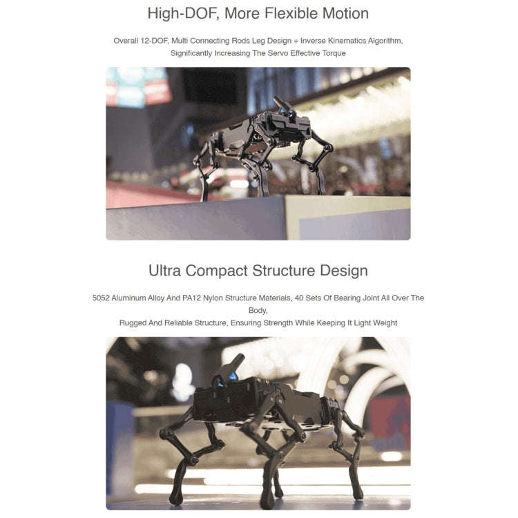Waveshare WAVEGO 12-DOF Bionic Dog-Like Robot, Extension Pack(EU Plug)