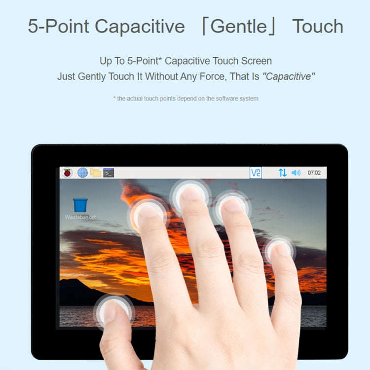 WAVESHARE 5 inch Touch Screen Expansion for Raspberry Pi CM4, PoE Header, Gigabit Ethernet, 4K Ou...