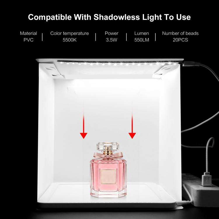 DIYLooks 20cm Folding Portable 550LM Light Photo Lighting Studio Shooting Tent Box Kit with 6 Col...
