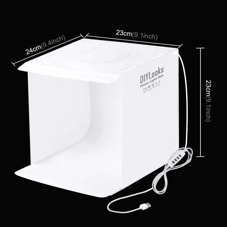 DIYLooks 23cm Ring LED Panel Folding Portable Light Photo Lighting Studio Shooting Tent Box Kit w...