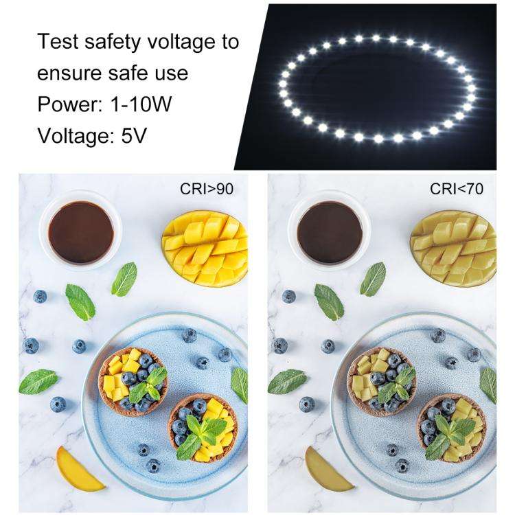 DIYLooks 23cm Ring LED Panel Folding Portable Light Photo Lighting Studio Shooting Tent Box Kit w...