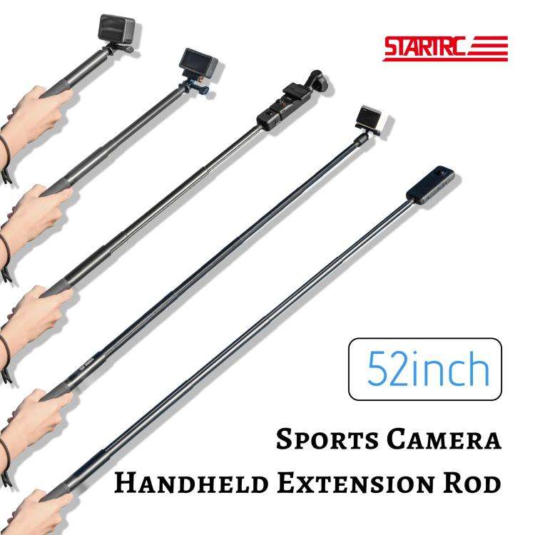 STARTRC 1.3m Handheld Extendable Pole Monopod for DJI, Insta360, GoPro and Other Action Cameras(B...
