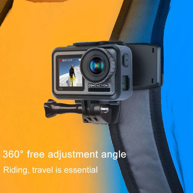 RUIGPRO 360 Degree Rotation Backpack Rec-Mounts Clip Clamp Mount + Phone Clamp for GoPro, Insta36...