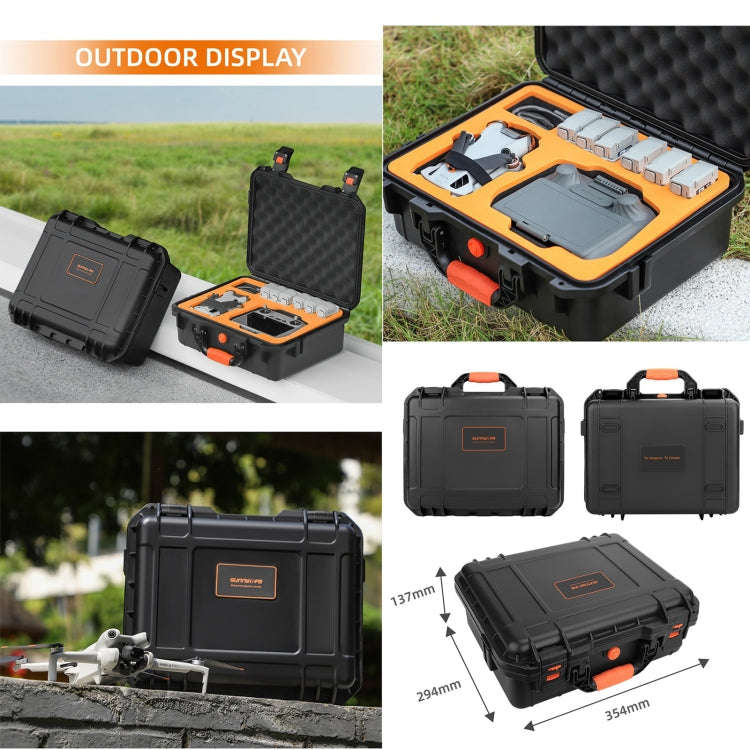 For DJI Mini 4 Pro Sunnylife Safety Carrying Case Waterproof Shock-proof Hard Travel Case (Black)