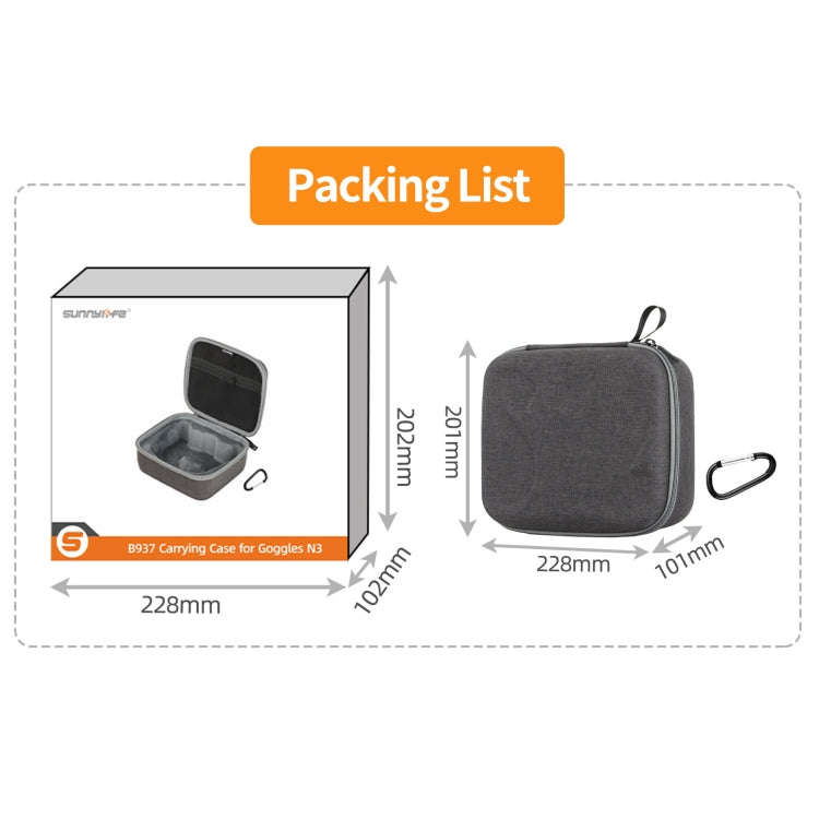 For DJI N3 Flying Glasses Sunnylife Handheld Storage Bag (Black)