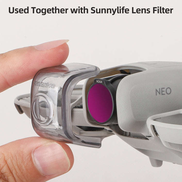 For DJI Neo Sunnylife Integrated Gimbal Protector Camera Lens Cover (Clear Grey)