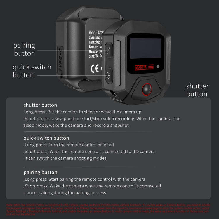 For DJI Osmo Action 6 / 5 Pro / 4 GPS Bluetooth Remote Control (Black)