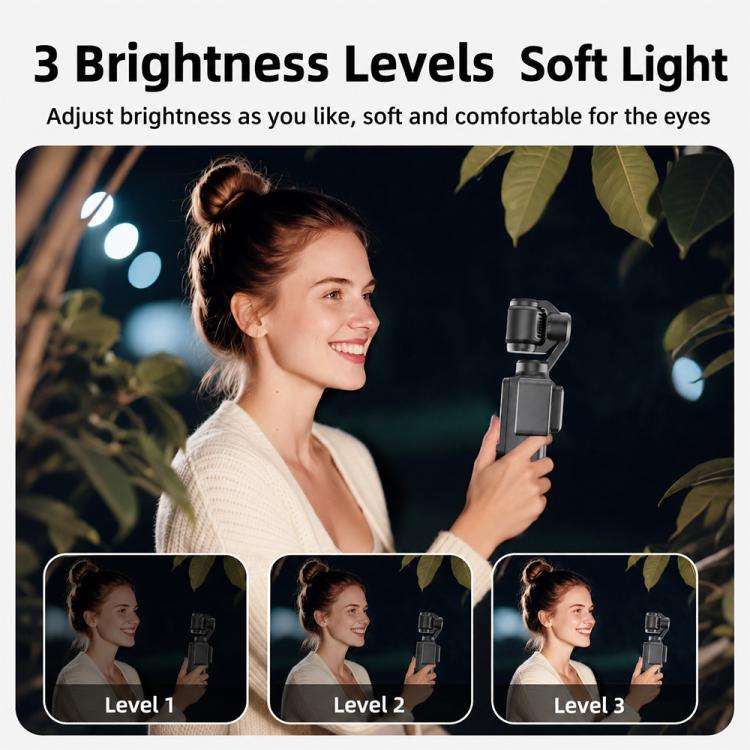 For DJI Osmo Pocket 3 Desiontal Portable Magnetic Fill Light, PM01 Single Light (Black)
