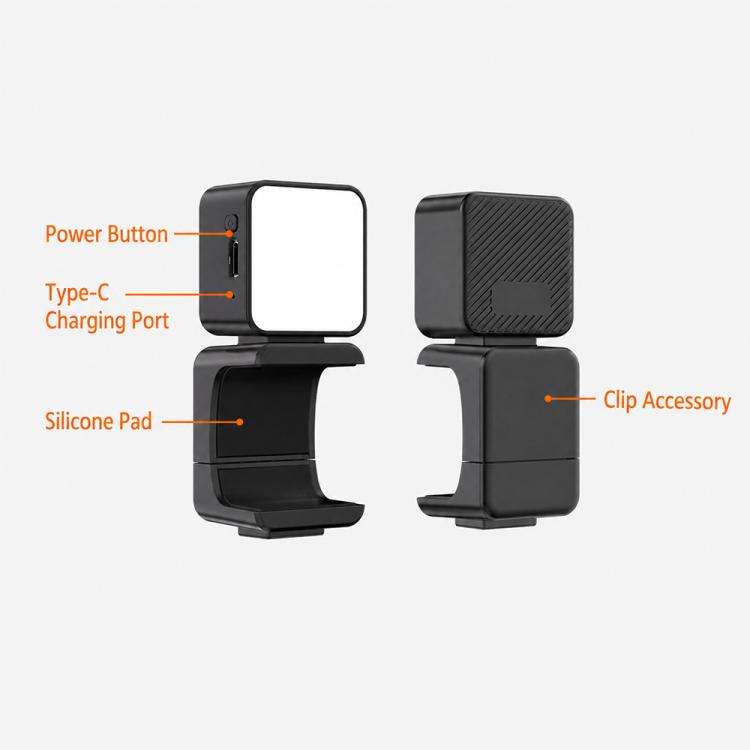 For DJI Osmo Pocket 3 Desiontal Portable Magnetic Fill Light, PM01 Single Light (Black)