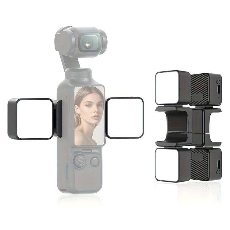 For DJI Osmo Pocket 3 Desiontal Portable Magnetic Fill Light, PM02 Dual Light (Black)