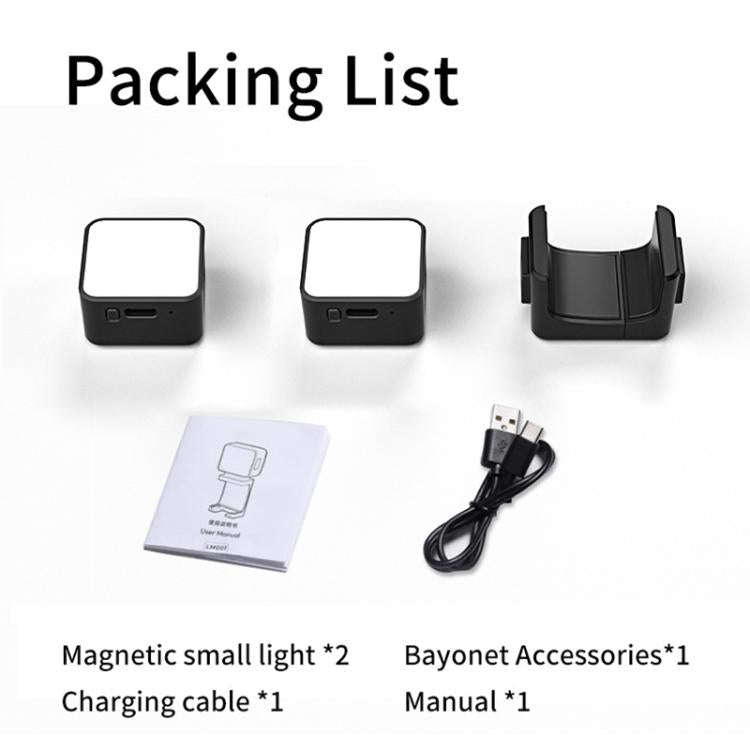For DJI Osmo Pocket 3 Desiontal Portable Magnetic Fill Light, PM02 Dual Light (Black)