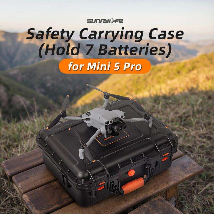 For DJI Mini 5 Pro Sunnylife Safety Hard Travel Bag Large Capacity Waterproof Shock-proof Box (Bl...
