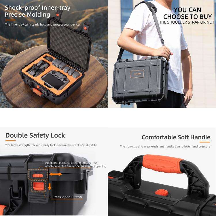 For DJI Mini 5 Pro Sunnylife Safety Hard Travel Bag Large Capacity Waterproof Shock-proof Box (Bl...
