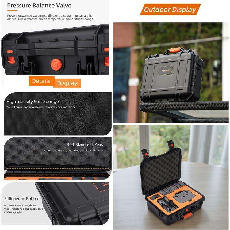 For DJI Mini 5 Pro Sunnylife Safety Hard Travel Bag Large Capacity Waterproof Shock-proof Box (Bl...