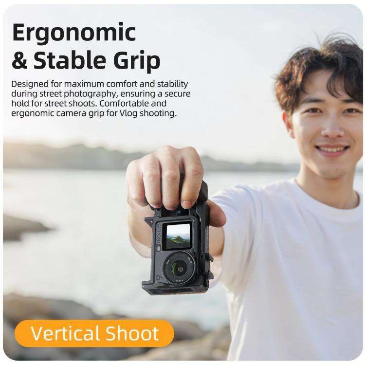For DJI Osmo Action 6 Sunnylife 2-in-1 Detachable Protective Frame & Street Photography Handle Er...