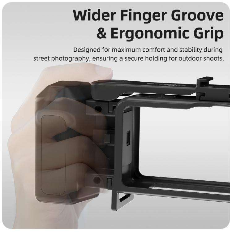 For DJI Osmo Action 6 Sunnylife 2-in-1 Detachable Protective Frame & Street Photography Handle Er...