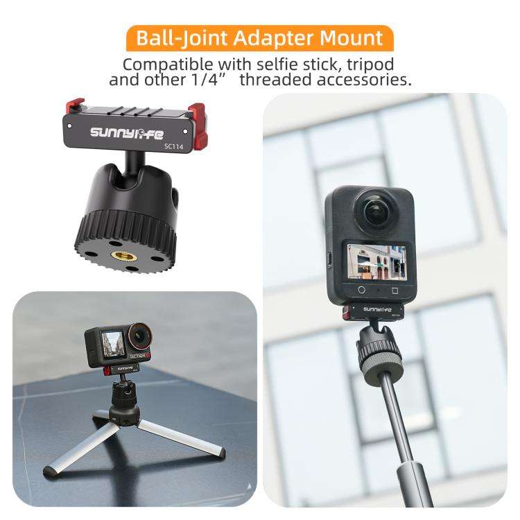 Sunnylife Magnetic Quick-Release Ball-Joint Adapter Mount 360 Rotatable Suction Cup Bracket For D...