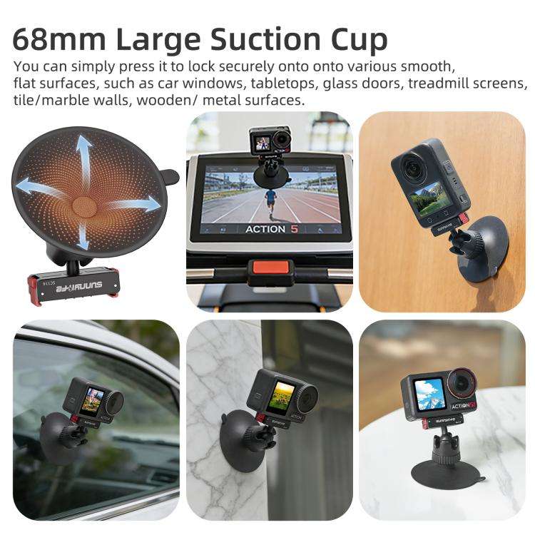 Sunnylife Magnetic Quick-Release Ball-Joint Adapter Mount 360 Rotatable Suction Cup Bracket For D...