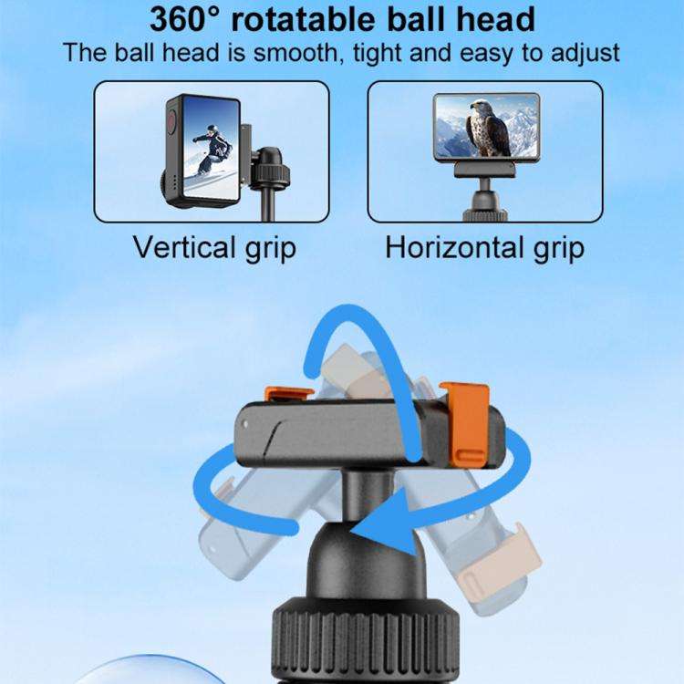 VT-09 Magnetic Handheld Selfie Stick Mini Desktop Telescopic Tripod for DJI Action 6 / 5 Pro / 4 ...