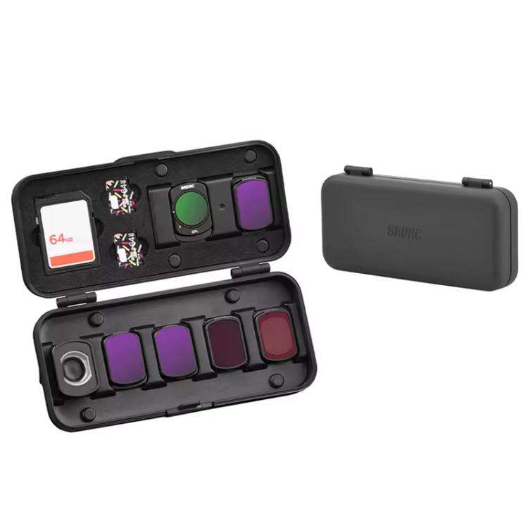 BRDRC Storage Case for DJI Osmo Pocket 3 Filter, TF/SD Card, Wide-Angle & Macro Lens Organizer (B...