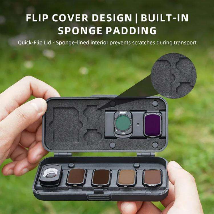 BRDRC Storage Case for DJI Osmo Pocket 3 Filter, TF/SD Card, Wide-Angle & Macro Lens Organizer (B...