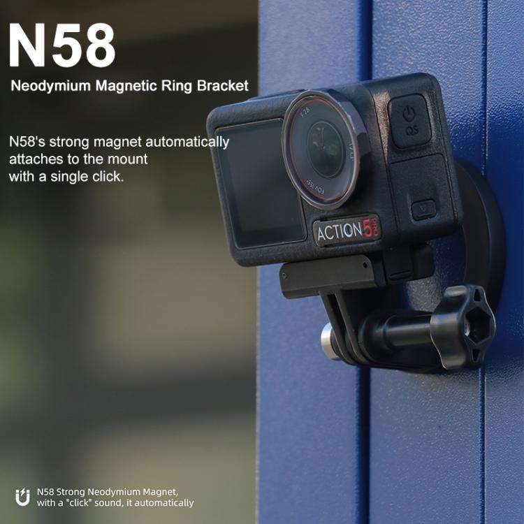 Magnetic Ring Base Mount with 1/4 inch Adapter (Black)