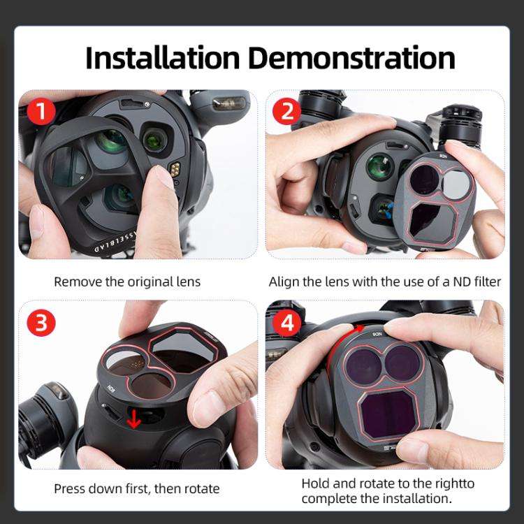 For DJI Mavic 4 Pro STARTRC 4 in 1 ND8 ND16 ND32 ND64 Lens Filter Kit