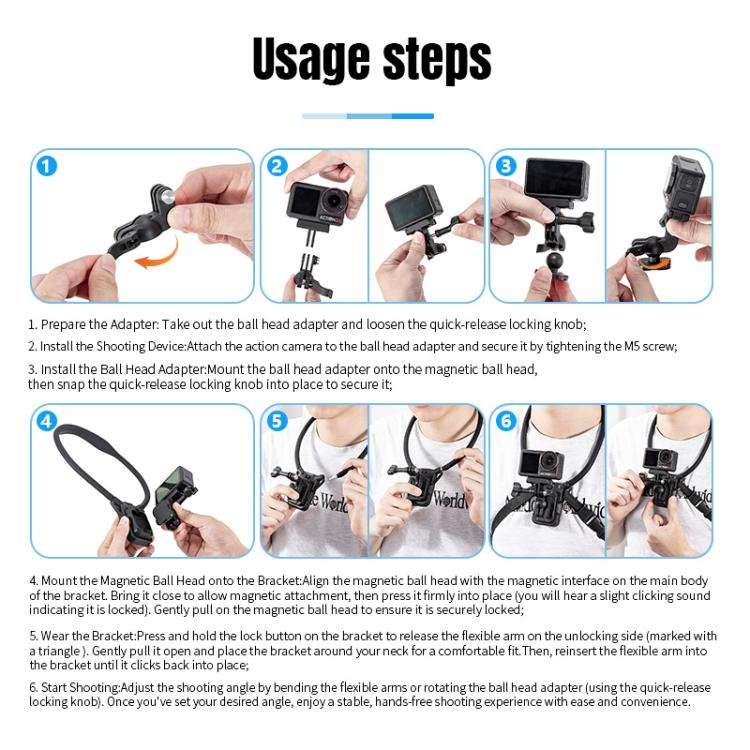 STARTRC Lazy Neck Bracket V3 POV View Mount with Chest Strap (Black)