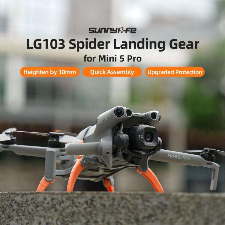 For DJI Mini 5 Pro Sunnylife Landing Gear Heightened Spider Gears Extensions Support Leg Protecto...