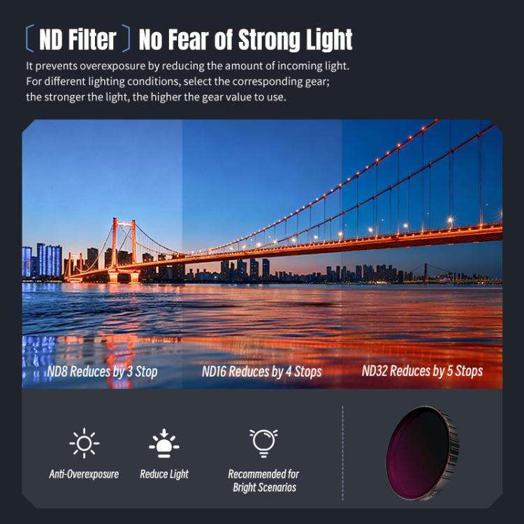For DJI Osmo Action 6 STARTRC 4 in 1 CPL ND8 ND16 ND32 Camera Lens Filter
