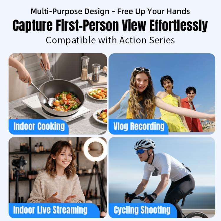 STARTRC Action Camera Magnetic Neck Mount Holder Vlog POV Neck Strap (Black)
