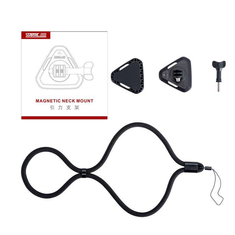 STARTRC Action Camera Magnetic Neck Mount Holder Vlog POV Neck Strap (Black)