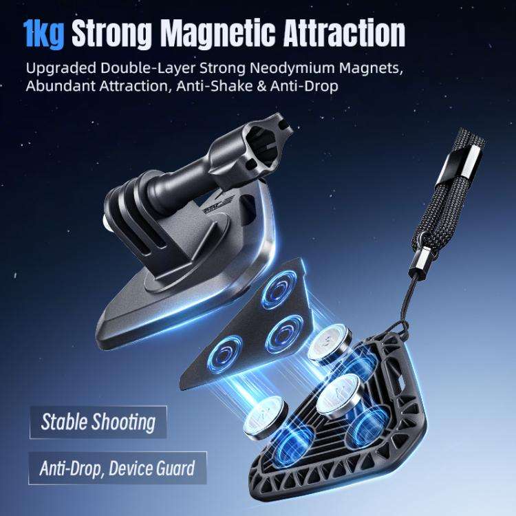 STARTRC Action Camera Magnetic Neck Mount Holder Vlog POV Neck Strap (Black)