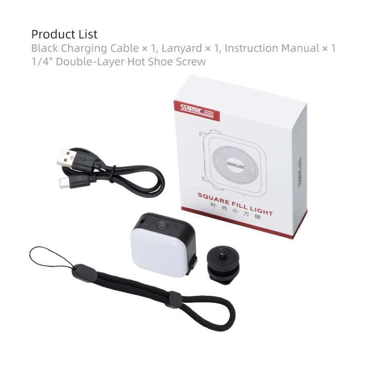 For DJI Osmo Action 6 / 5 Pro / 4 / 3 STARTRC Small Cube Fill Light(Black)