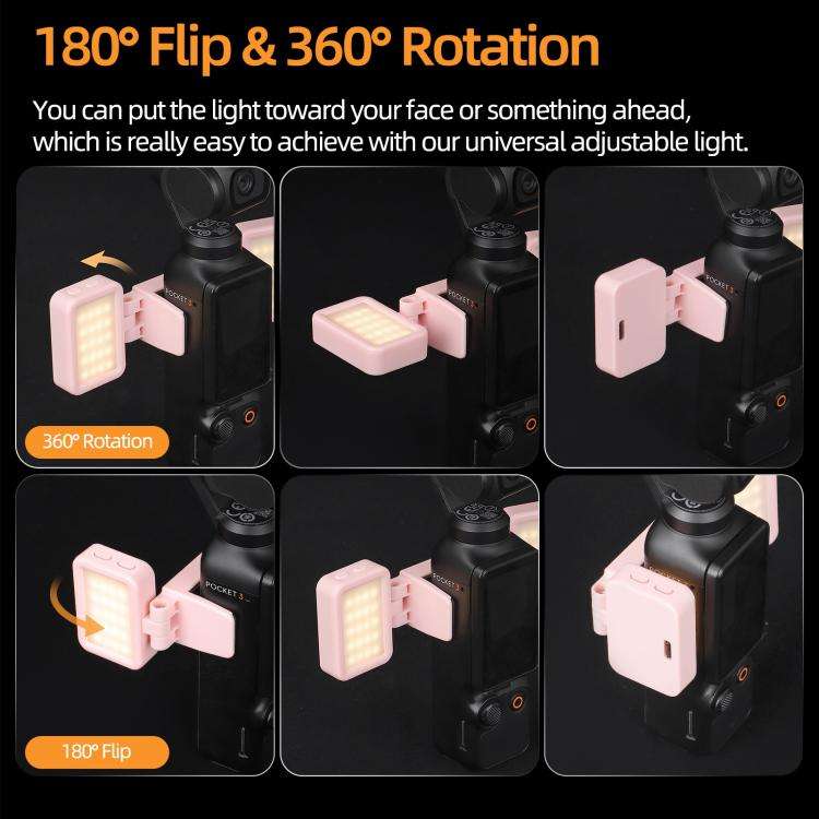 For DJI Osmo Pocket 4 / 3 Sunnylife Adjustable LED Video Light Quick-Release Fill Light Tri-Color...
