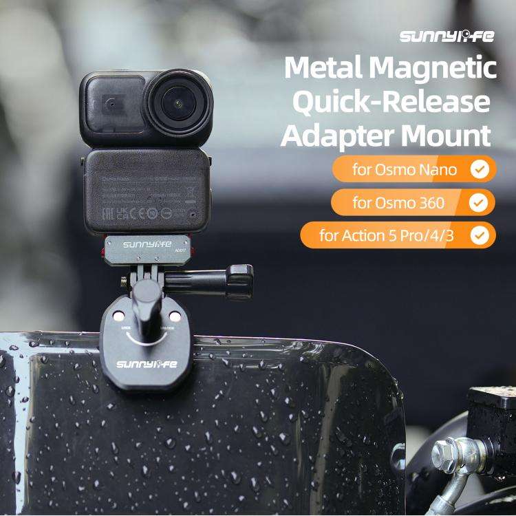 Sunnylife Metal Magnetic Quick Release Adapter Mount Foldable Cam Stand 1/4 Adapter For DJI Osmo ...