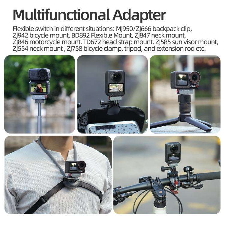 Sunnylife Metal Magnetic Quick Release Adapter Mount Foldable Cam Stand 1/4 Adapter For DJI Osmo ...