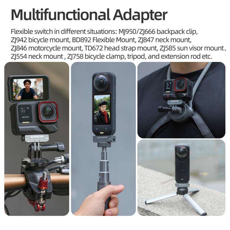 Sunnylife Metal Magnetic Quick Release Adapter Mount Action Camera Foldable Cam Stand 1/4 Adapter...