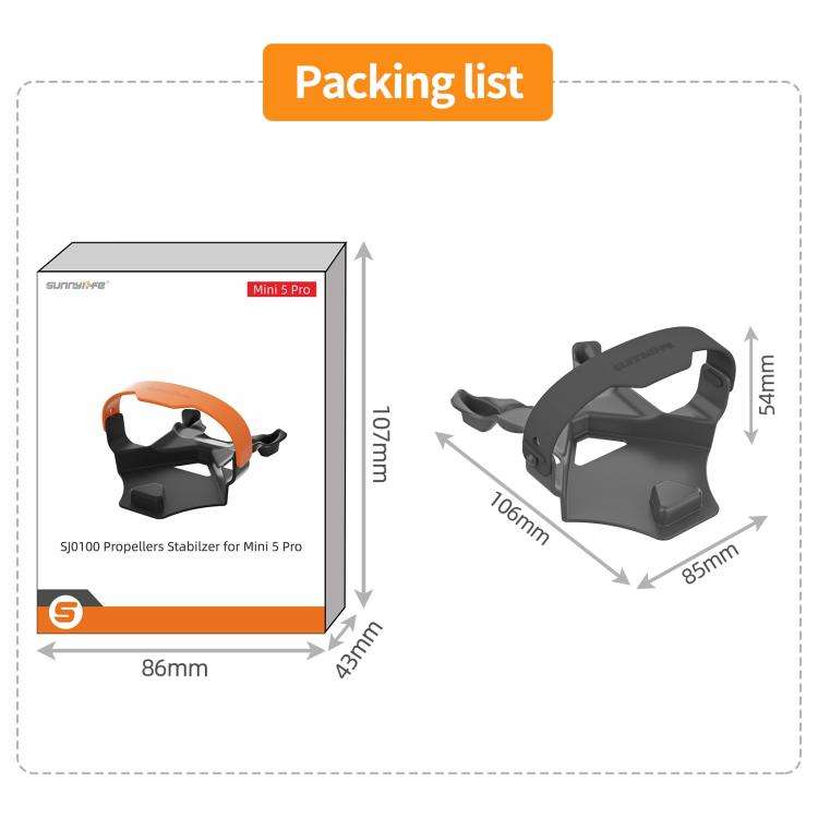 For DJI Mini 5 Pro Sunnylife Blade Holder Fixed Propeller Fixer Guard (Orange)