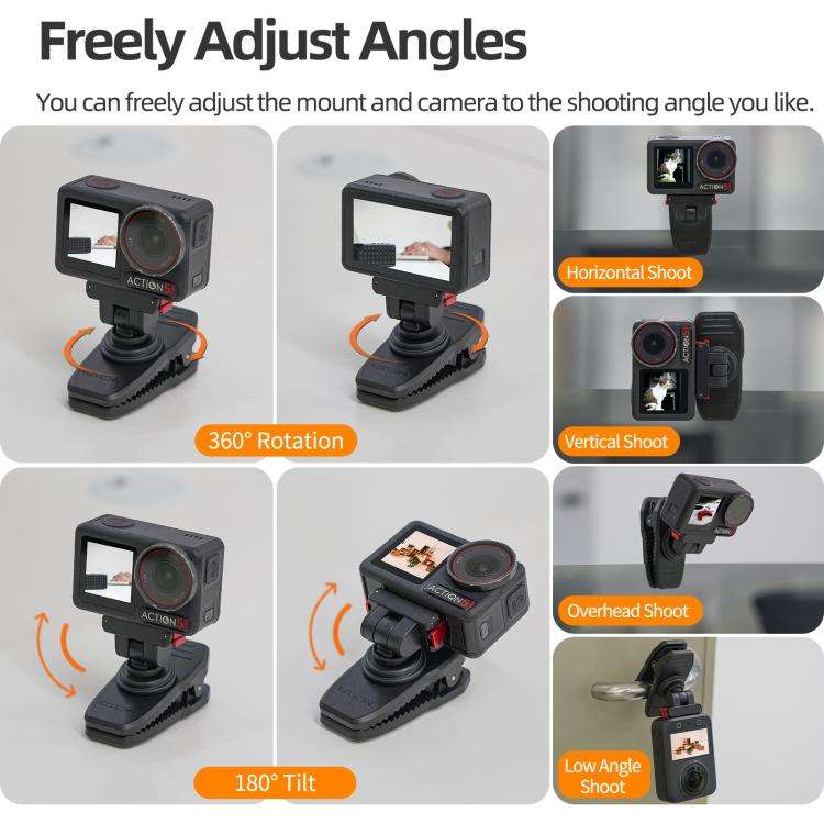 Sunnylife Magnetic Quick-Release Backpack Clip Action Camera Clamp Vertical-Horizontal Mount for ...