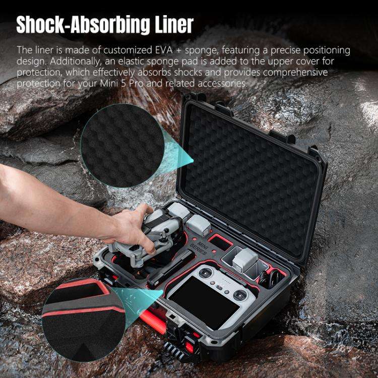 For DJI Mini 5 Pro STARTRC Waterproof ABS Suitcase Shoulder Storage Box (Black)