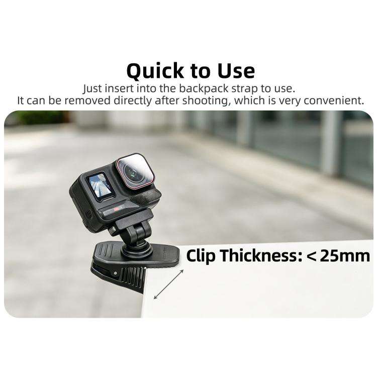 Sunnylife Magnetic Quick-Release Backpack Clip Action Camera Clamp Vertical-Horizontal Mount for ...